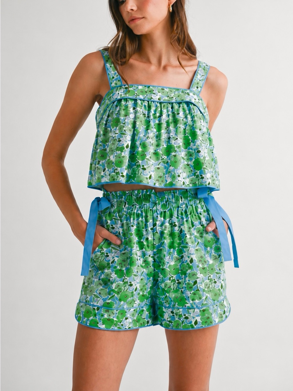 MABLE - LENNON Shoulder Tie Top and Shorts SET